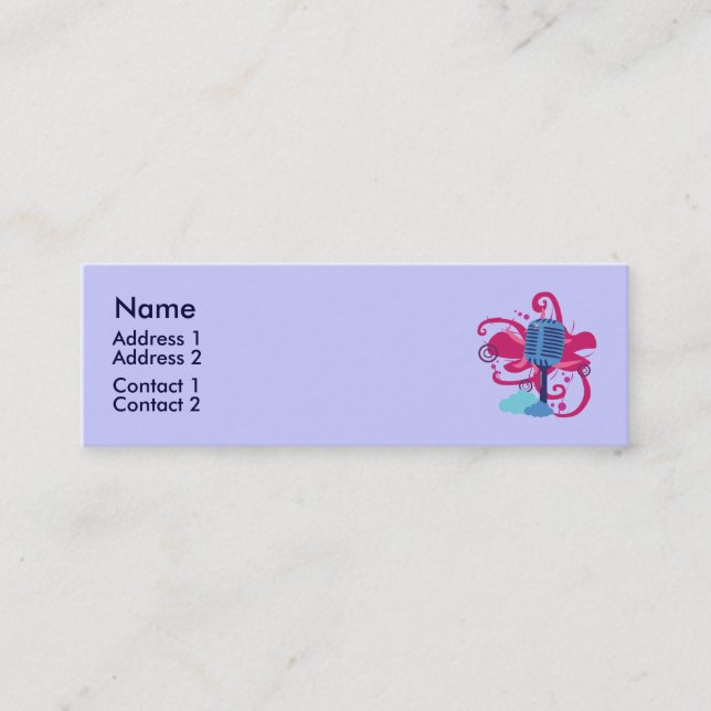 Cartões de visitas de explosão de arte de microfon (Frente)