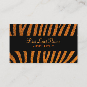 Cartões de visitas de faixas de zebra com brilho l