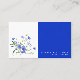 Cartões de visitas de flor selvagem, de cor azul e