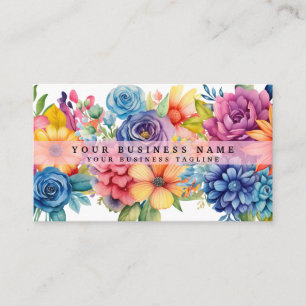 Cartões de visitas de Flores Coloridas Elegantes P