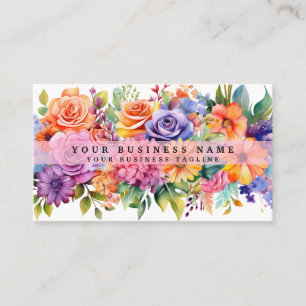 Cartões de visitas de Flores Coloridas Elegantes P