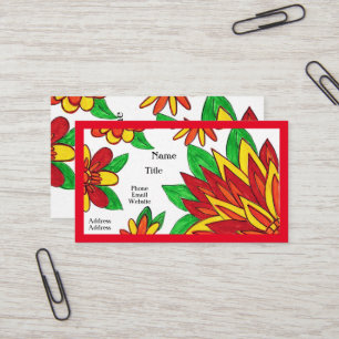 Cartões de visitas de Flores Vermelhas