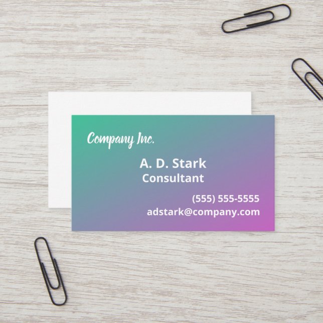 Cartões de visitas de Gradação Rosa Verde (Frente/Verso In Situ)