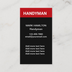 Cartões de visitas de Handyman Simples Negrito Ve