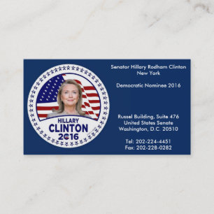 Cartões de visitas de Hillary Clinton