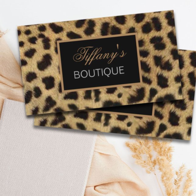 cartões de visitas de impressão leopardo de safari (modern safari fashion leopard print Business Cards)