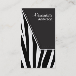 Cartões de visitas de impressão Zany Hip Zebra (