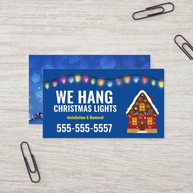 Cartões de visitas de instalação de natalino (Frente/Verso In Situ)