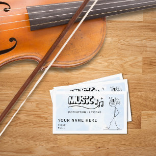 Cartões de visitas de instrutor de música