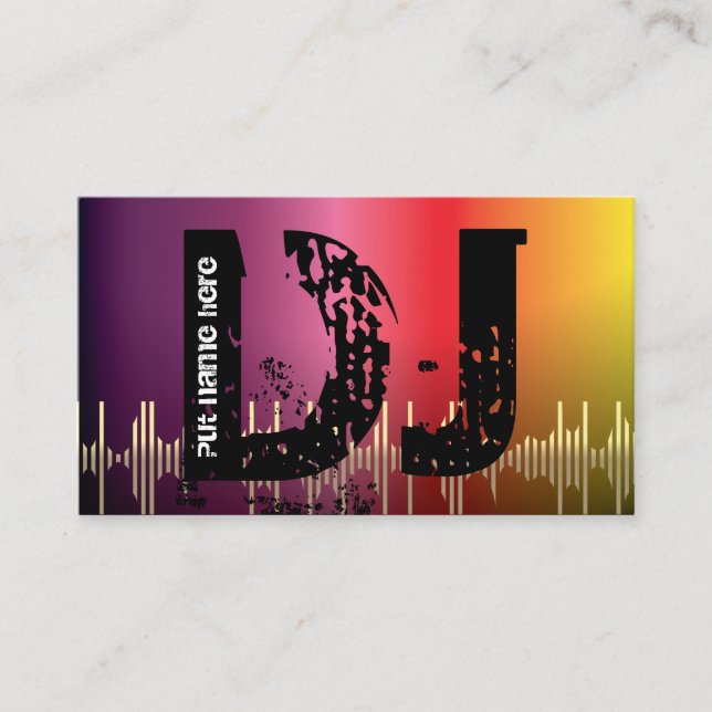 Cartões de visitas de jóquei em disco DJ (Frente)