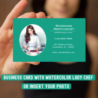 Cartões de visitas de Lady Chef de Foto