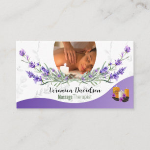 Cartões de visitas de Lavanda Terapista de Massas