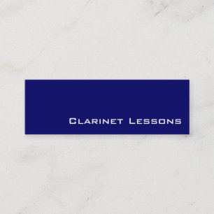 cartões de visitas de lições de clarinete branco m