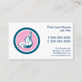 Cartões de visitas de limpeza de esfregões azuis c