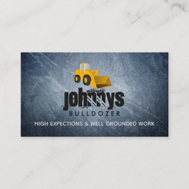 Cartões de visitas de logotipo Bulldozer (Frente)