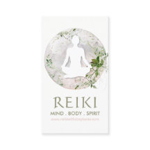Cartões de visitas de Lua Mágica e Greenery Reiki