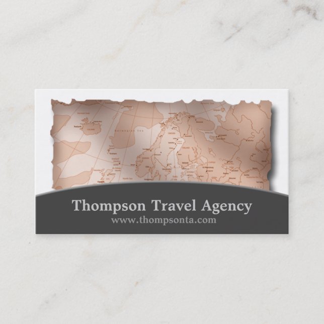 Cartões de visitas de Mapa do Agente Viagem (Frente)