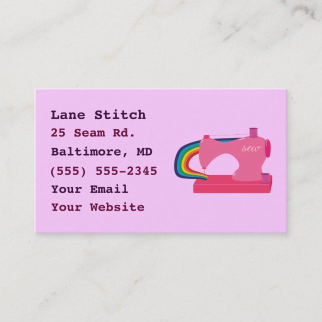 Cartões de visitas de máquinas de costura de arco- (Frente)