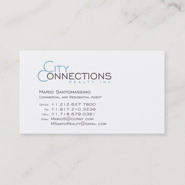 Cartões de visitas de Mario (Frente)