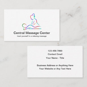Cartões de visitas de Massagem Mínima Moderna