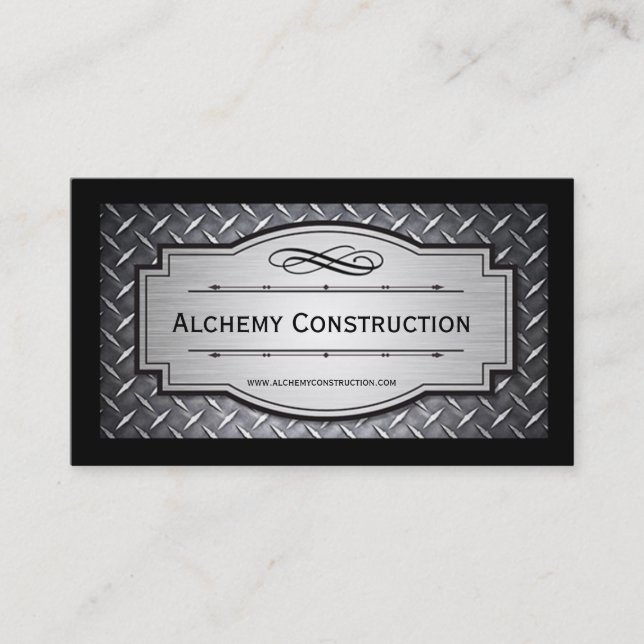 Cartões de visitas de metal escovado e de grão de  (Frente)