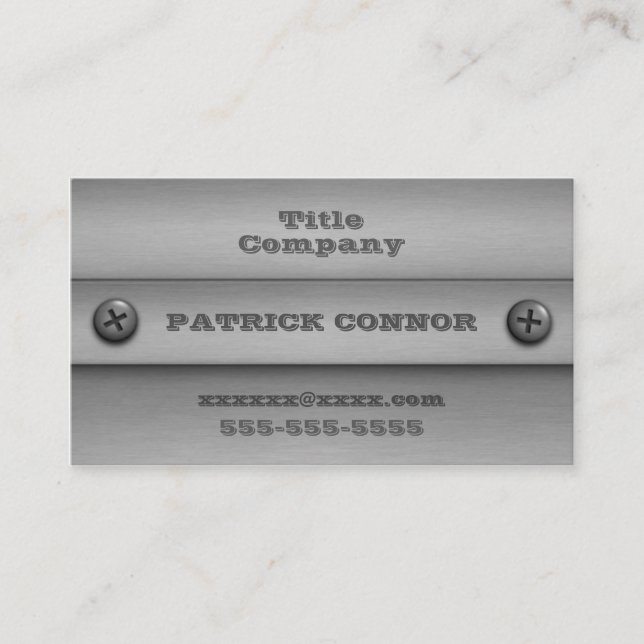 Cartões de visitas de metal parafusos (Frente)