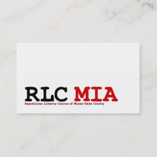 Cartões de visitas de MIA de RLC