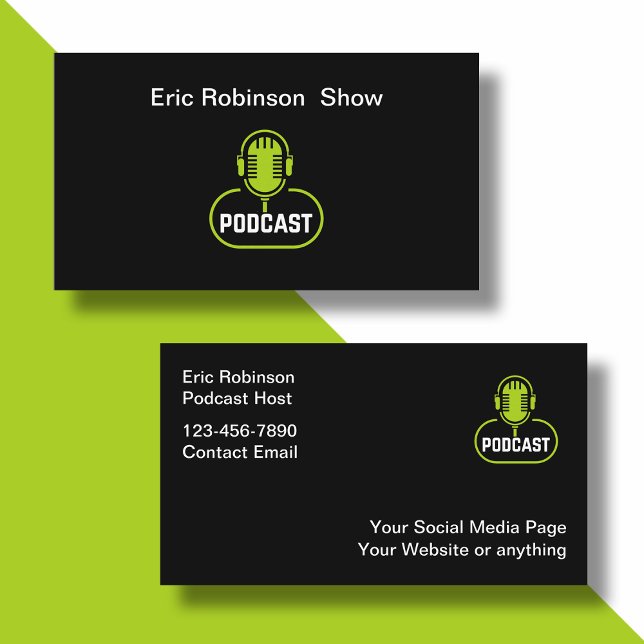Cartões de visitas de microfone Modernos e legal (Criador carregado)