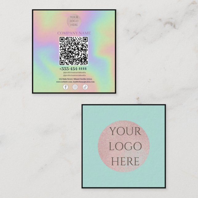 Cartões de visitas de mídia social com código QR d (Frente/Verso)
