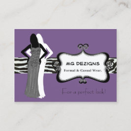 cartões de visitas de moda roxa