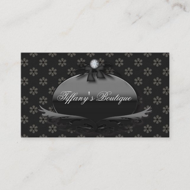 Cartões de visitas de Moda Victorian Daisy Damask (Frente)