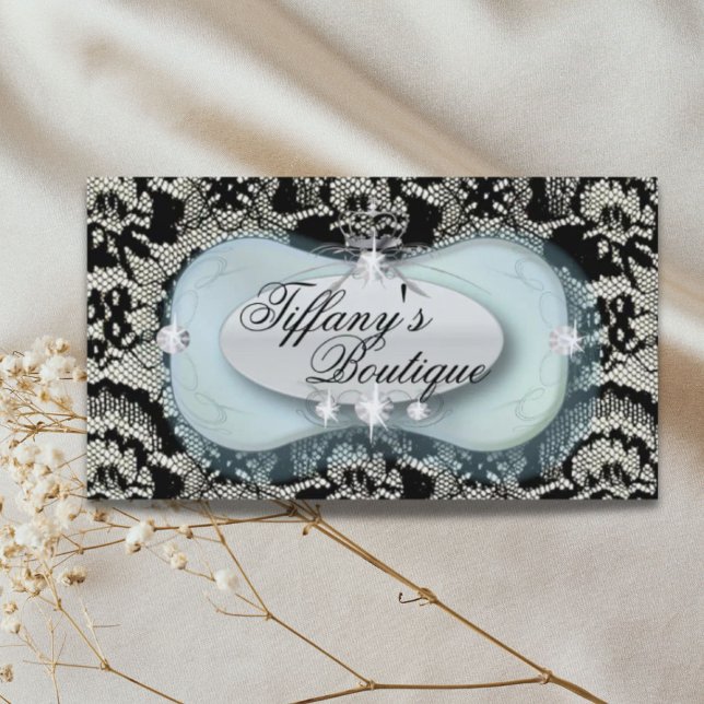 Cartões de visitas de Moda Vintage Lace Beauty Sal (Elegant Modern Lace  Beauty Fashion Business Cards)