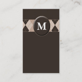 Cartões de visitas de Monograma Castanho Personali