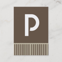 Cartões de visitas de Monograma Castanho Personali