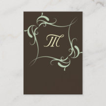 Cartões de visitas de Monograma Castanho Personali