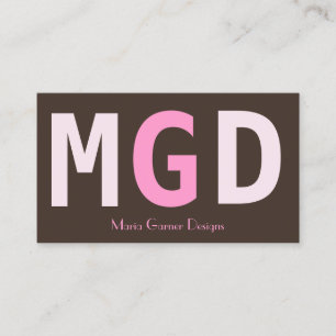 Cartões de visitas de Monograma Girly Rosa