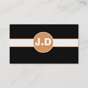 Cartões de visitas de Monograma Laranja Personaliz