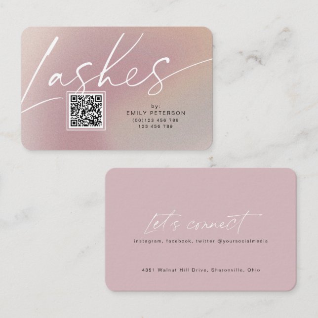 Cartões de visitas de na moda chic modernos do cód (Frente/Verso)