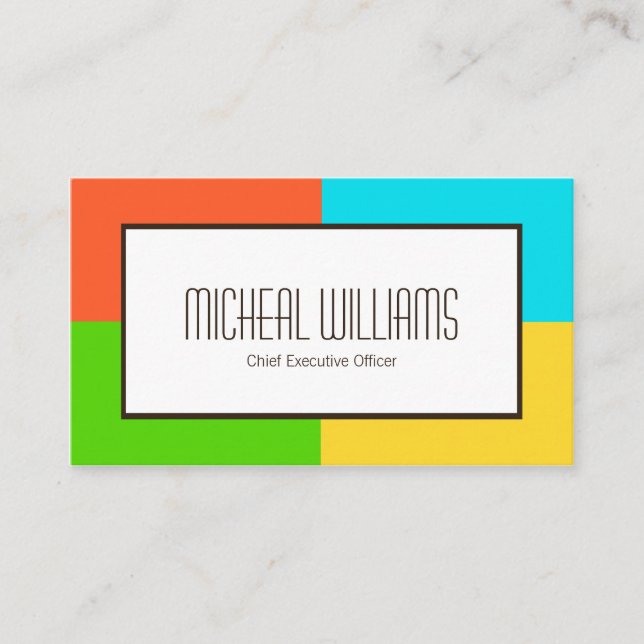 Cartões de visitas de Néon Cor Obstrução CEO (Frente)