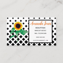 Cartões de visitas de Nomeação de Beleza Sunflower