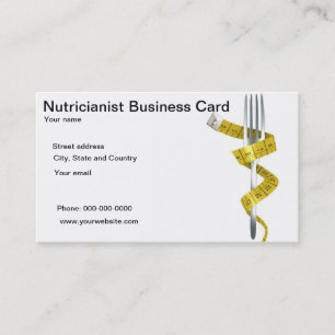 Cartões de visitas de Nutricianist ou de
