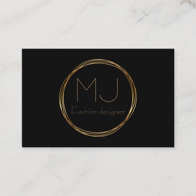 Cartões de visitas de ouro e preto (Frente)