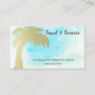 Cartões de visitas de Ouro viagem Palm Tree Light