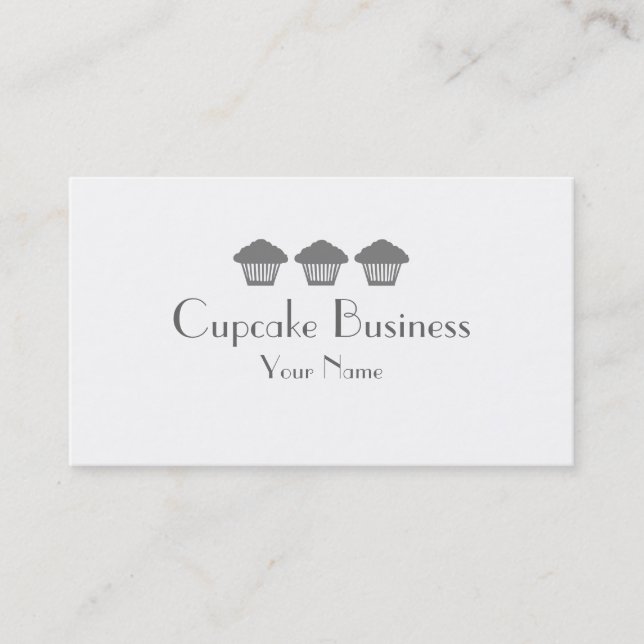 Cartões de visitas de padaria de cupcakes simples (Frente)