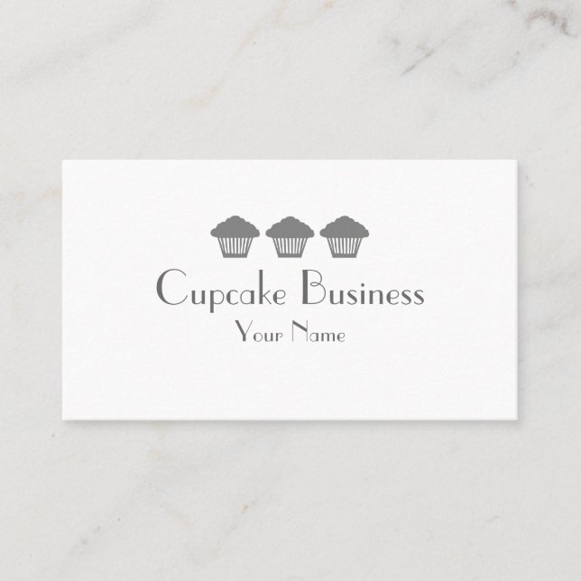 Cartões de visitas de padaria de cupcakes simples (Frente)