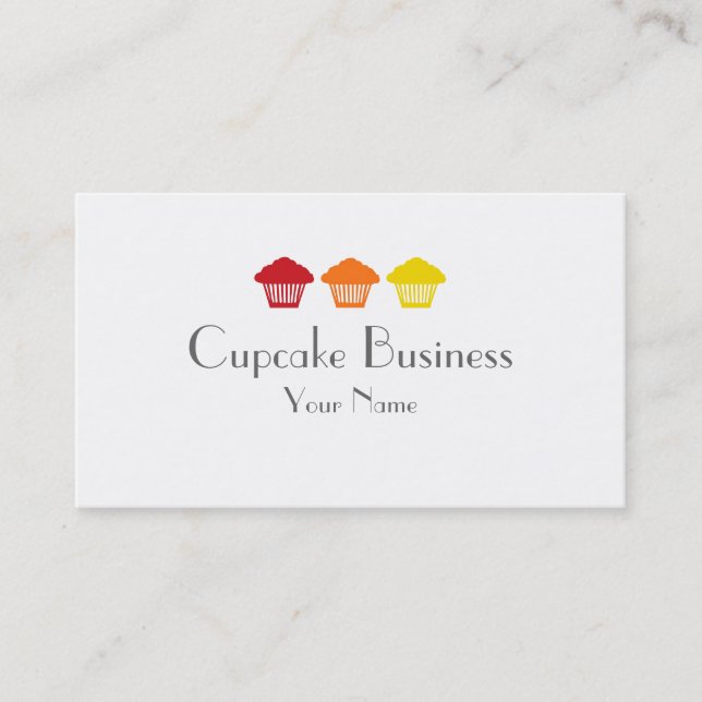 Cartões de visitas de panificação de cupcakes colo (Frente)