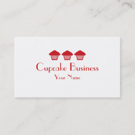 Cartões de visitas de panificação de cupcakes verm