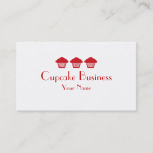 Cartões de visitas de panificação de cupcakes verm