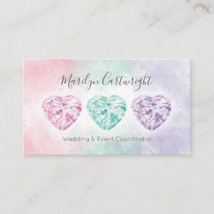 Cartões de visitas de Pastel Gems de Coração de