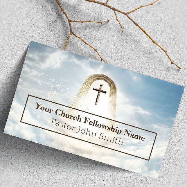 Cartões de visitas de Pastor Dourado de Arca Celes (Heavenly Arch Gold Church Pastor Business Cards)